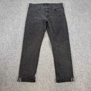 Uniqlo Selvedge Jeans Mens 32x32 (Fits 32x28) Black Slim Straight Stretch Denim‎
